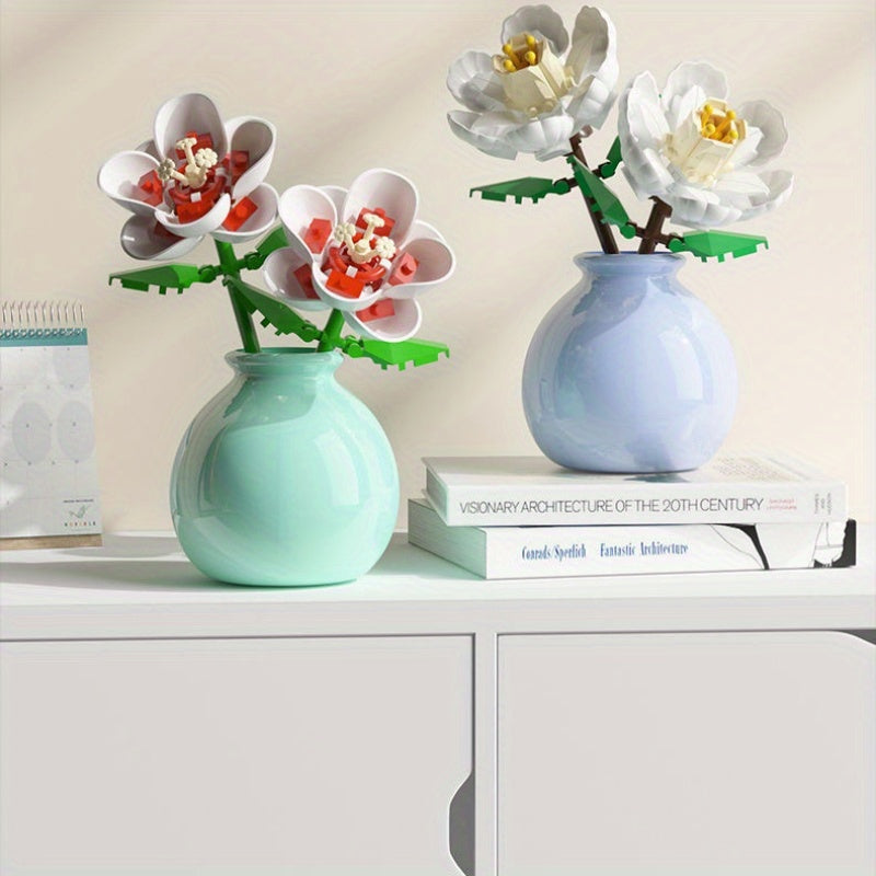 Mini Blocks Eternal Flower Series Rose Vase Toy Model Girls' Gift