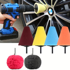 5pcs Polishing Cone Sponge Buffing For Car Wheel Hub Care Metal Polish