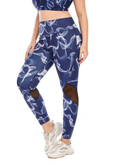Camo Print Mesh Fitness Leggings Women Plus Size Breathable Sports Leggings