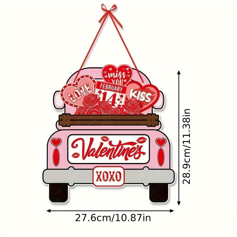 Happy Wooden Hanging Signs Truck Door Hanger Valentine Door Signs