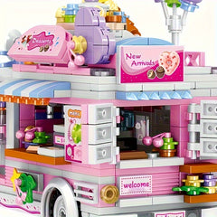 591pcs Dessert Truck Street Scene Building Blocks Halloween Christmas Gift