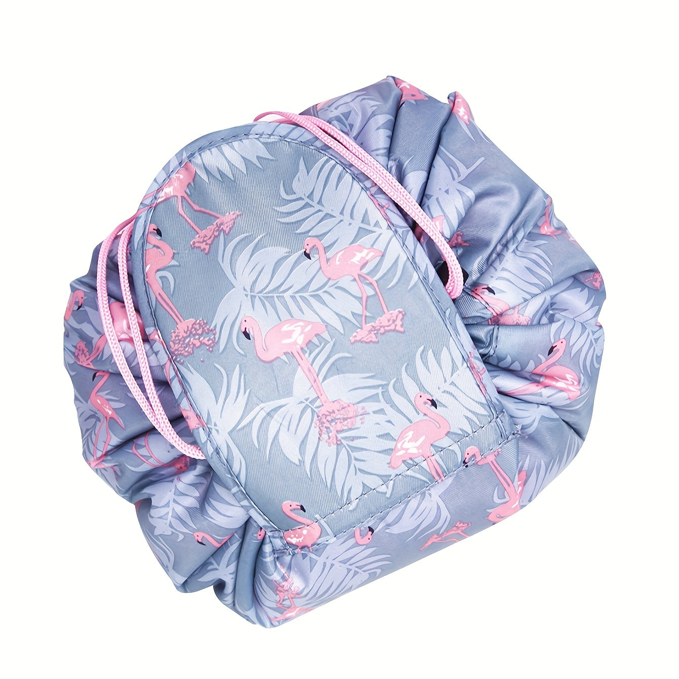 Flamingo Drawstring Makeup Bag Travel Toiletry Organizer