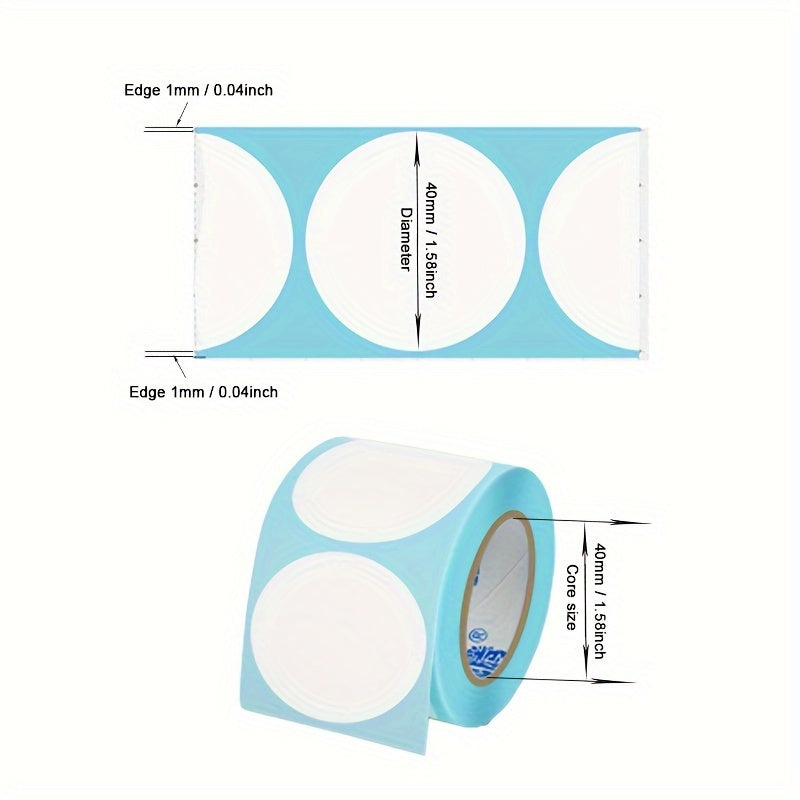 Thermal Label Sticker, Blank Adhesive Round Circel 25mm-50mm