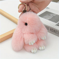 Cartoon Rabbit Doll Keychain Plush Animal Key Ring Purse Bag Backpack Car Charm