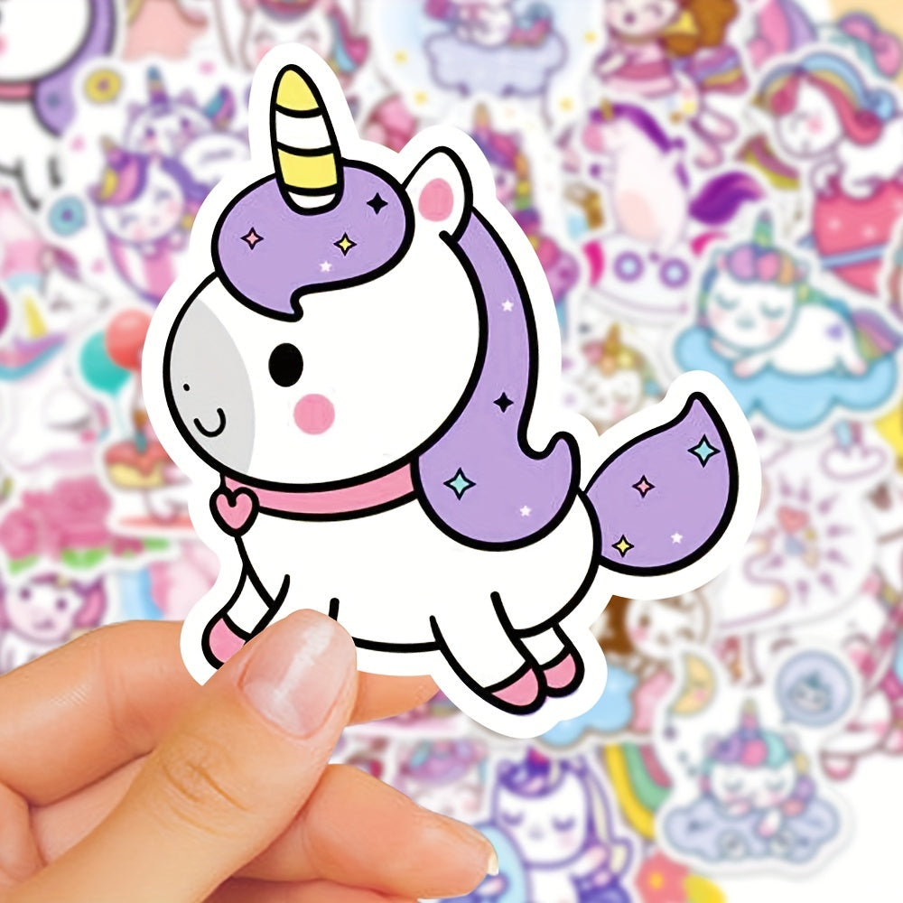 50pcs Little Girls And Unicorn Doodle Stickers for Kids
