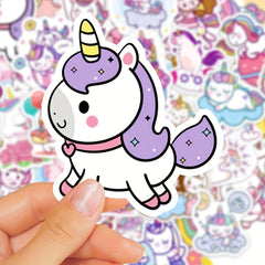 50pcs Little Girls And Unicorn Doodle Stickers for Kids