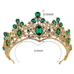Baroque Colorful Crown Bridal Wedding Hairband Headband
