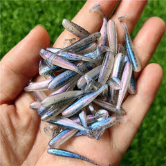 10pcs Soft Bait T Tail Soft Worm Swimbait Dual Bionic Soft Lure
