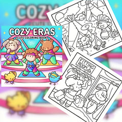 Cozy Eras Coloring Book for Kids Yoga Pose Scenes with Adorable Animals