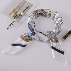 Sailboat Print Bandana Shawl Silk Satin Square Scarf Head Wrap