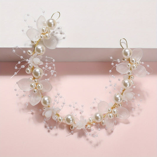 Faux Pearl Flower Headband Hair Accessory for Women