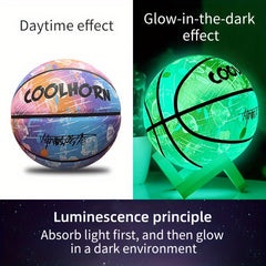 Size 7 Glow In The Dark Basketball Luminous Glowing PU Leather Ball