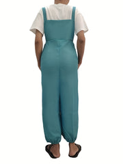 Sleeveless Jumpsuit with Dual Pockets - Women's Spring & Summer Clothing
