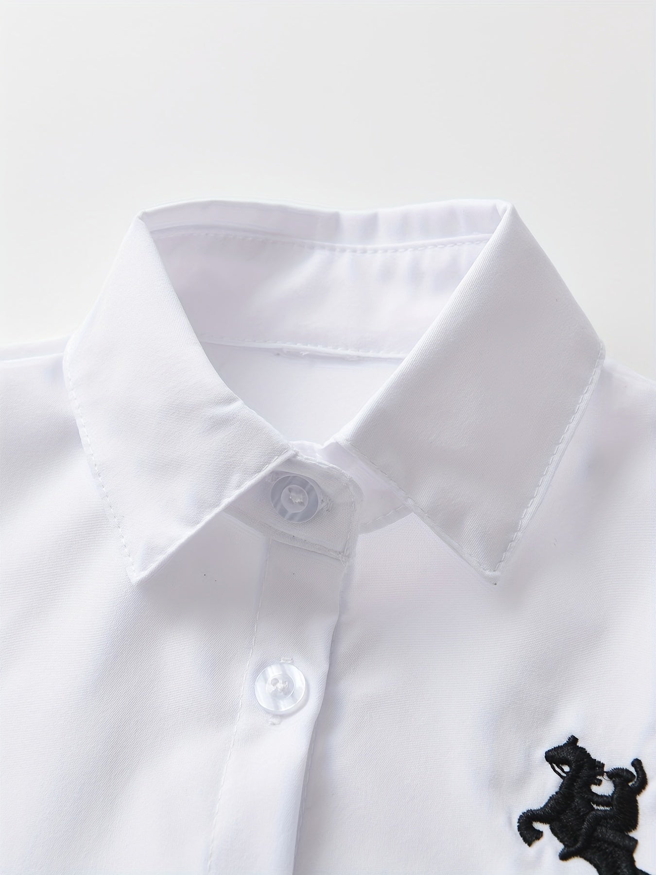 2pcs Boys Gentleman Outfits Short Sleeve Bowtie Long Sleeve Shirt&Suspender Kids