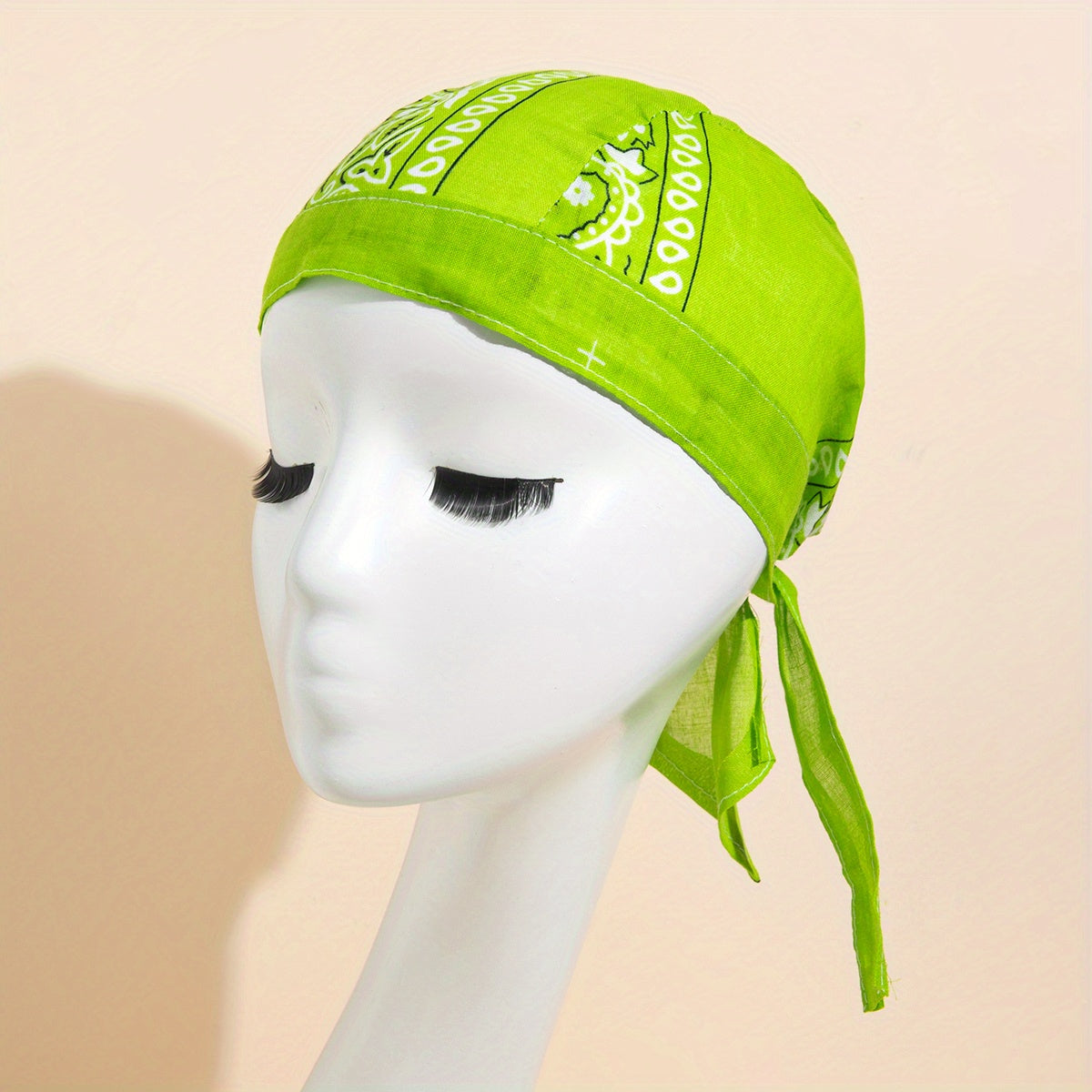 Paisley Print Durag Skull Cap Bandana Head Wrap