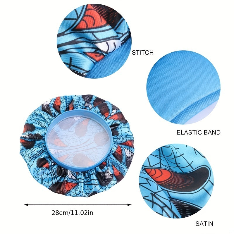 Baby Silky Sleep Cap African Print Satin Bonnet Turban Chemo Hat For Kids
