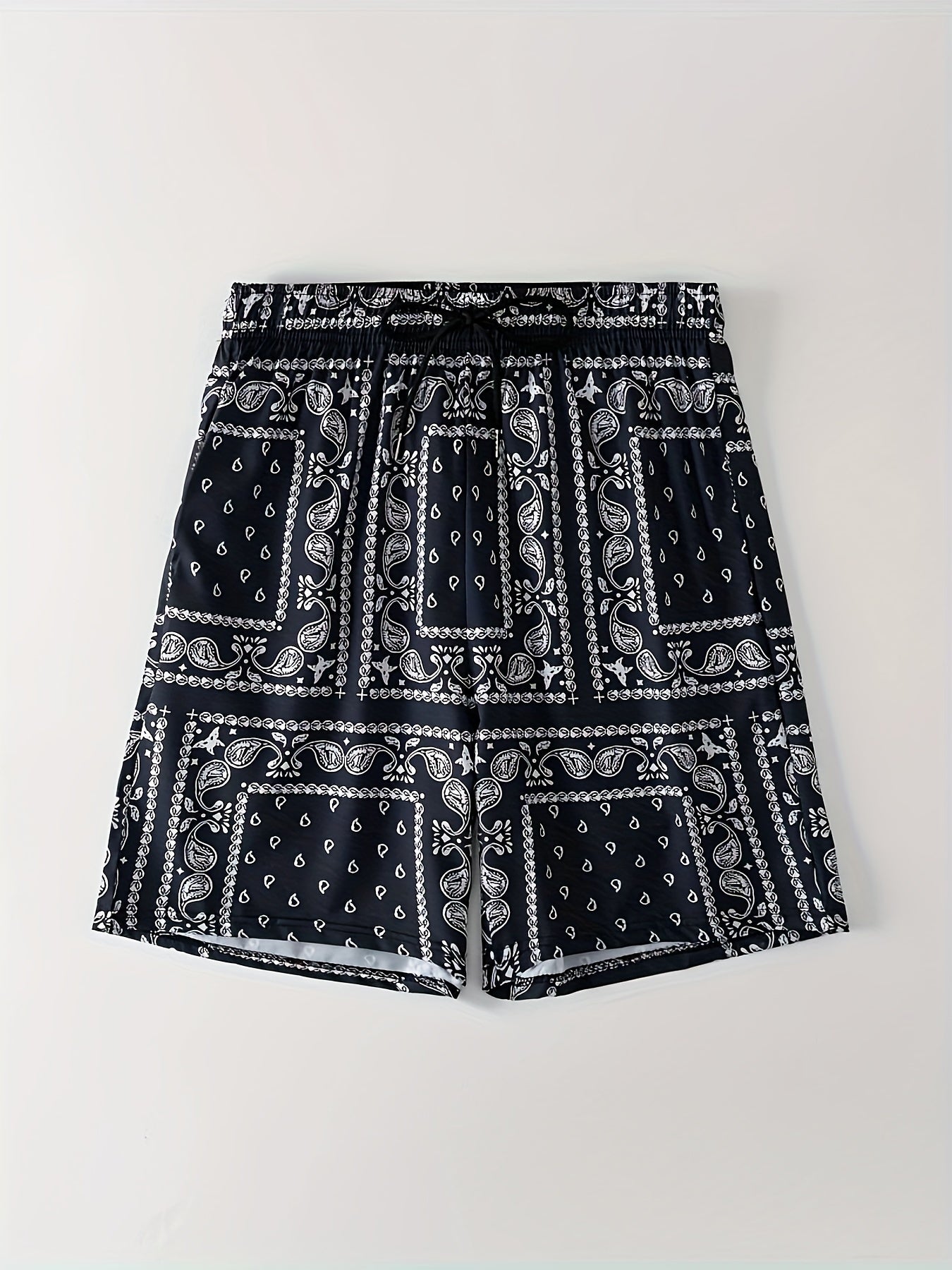 Men's Paisley Print Drawstring Waist Shorts