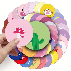 100pcs Small Round Graffiti Stickers - Laptop Helmets Water Cup Decals