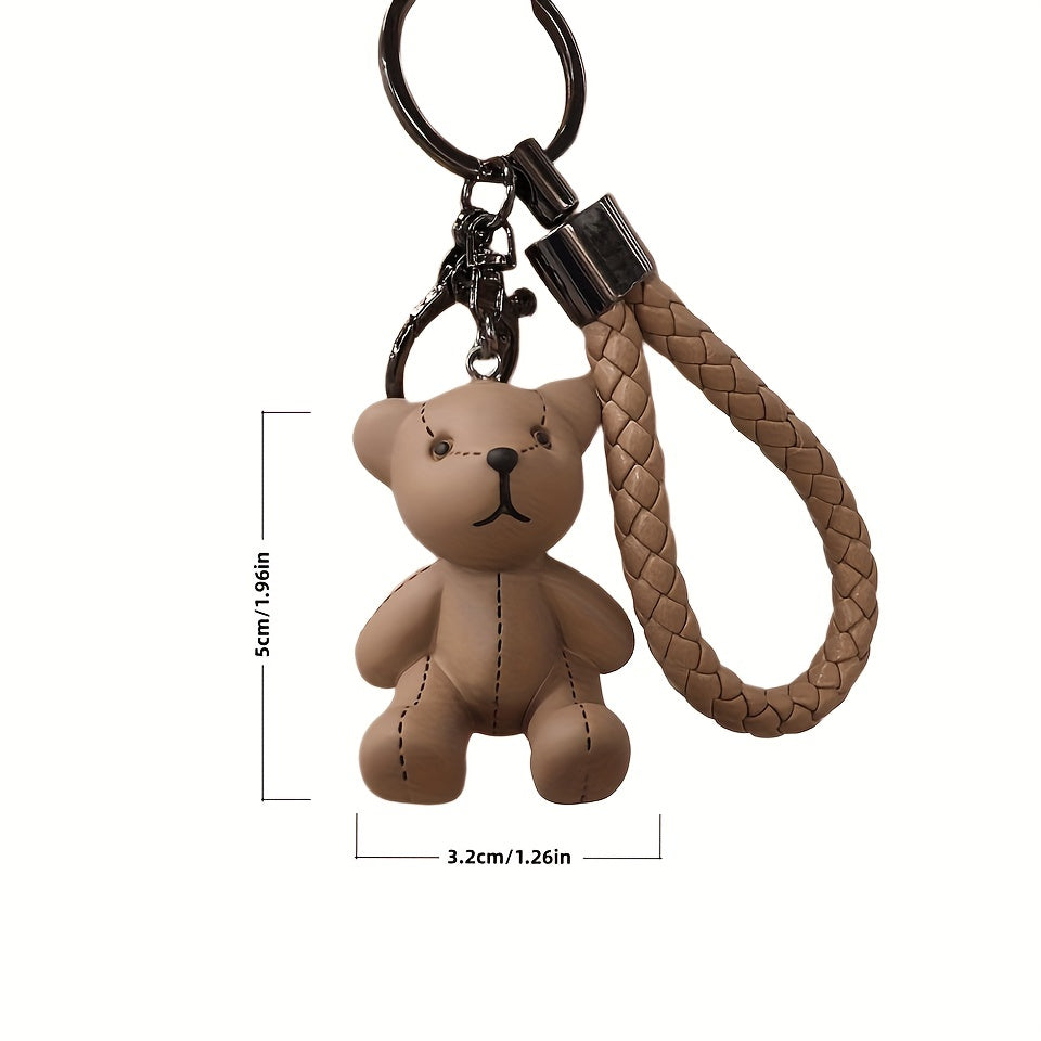 Cute Resin Bear Keychain for Couples Car Bag Pendant Gift