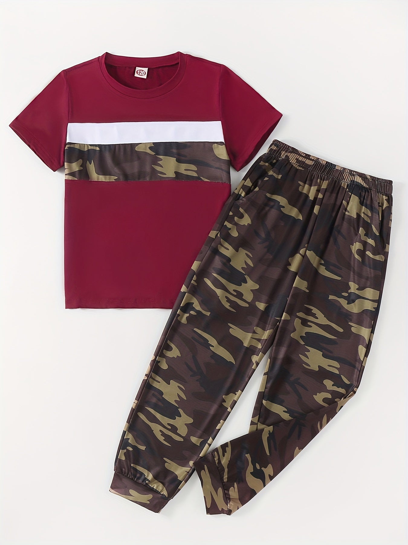 Boy's Camo T Shirt & Sport Shorts Set - Summer Kids Outfit