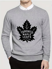 Toronto Maple Leaf Pattern Knitted Sweater Men's Crew Neck Pullover