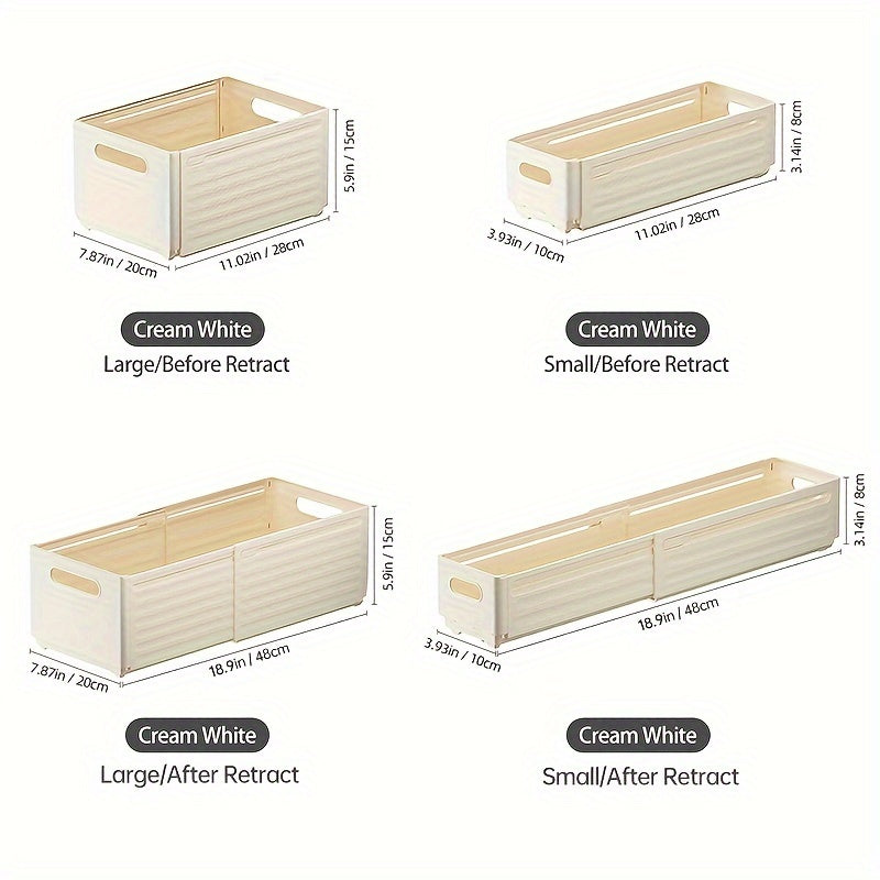 Expandable Storage Box Retractable Plastic Container Organizer
