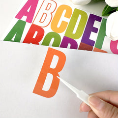 6pcs Large Letter Stickers Self-adhesive Waterproof Bulletin Board Decor