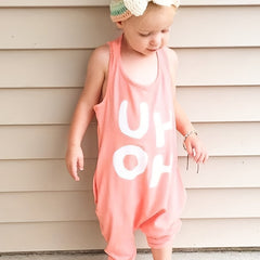 Toddlers Letter Print Baggy Jumpsuit for Summer