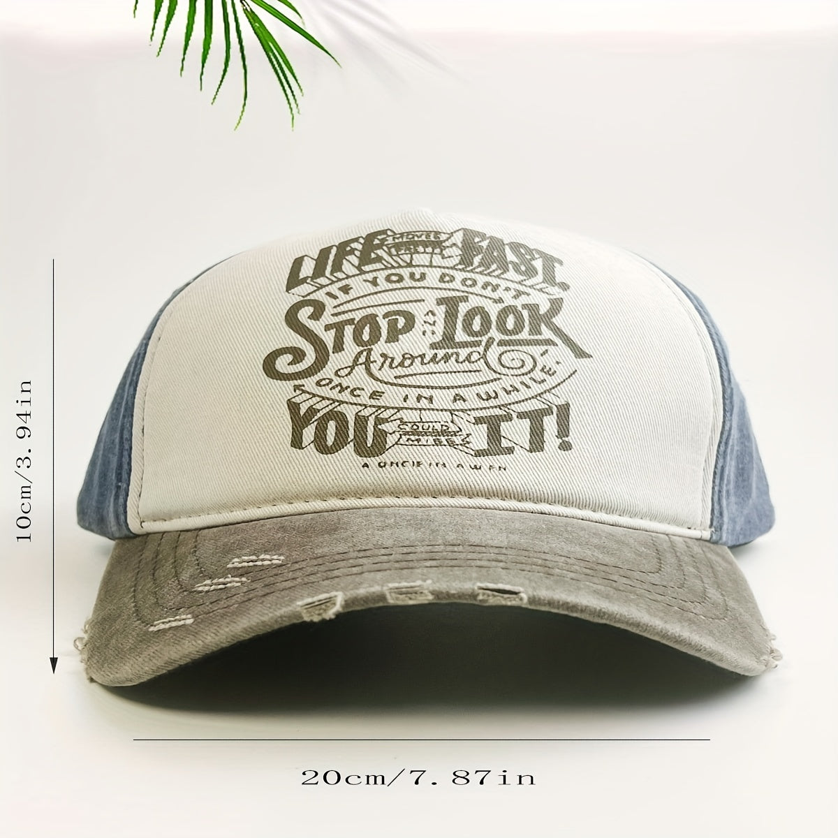 Distressed Graffiti Print Baseball Cap