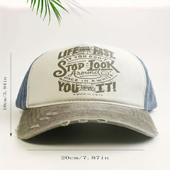 Distressed Graffiti Print Baseball Cap