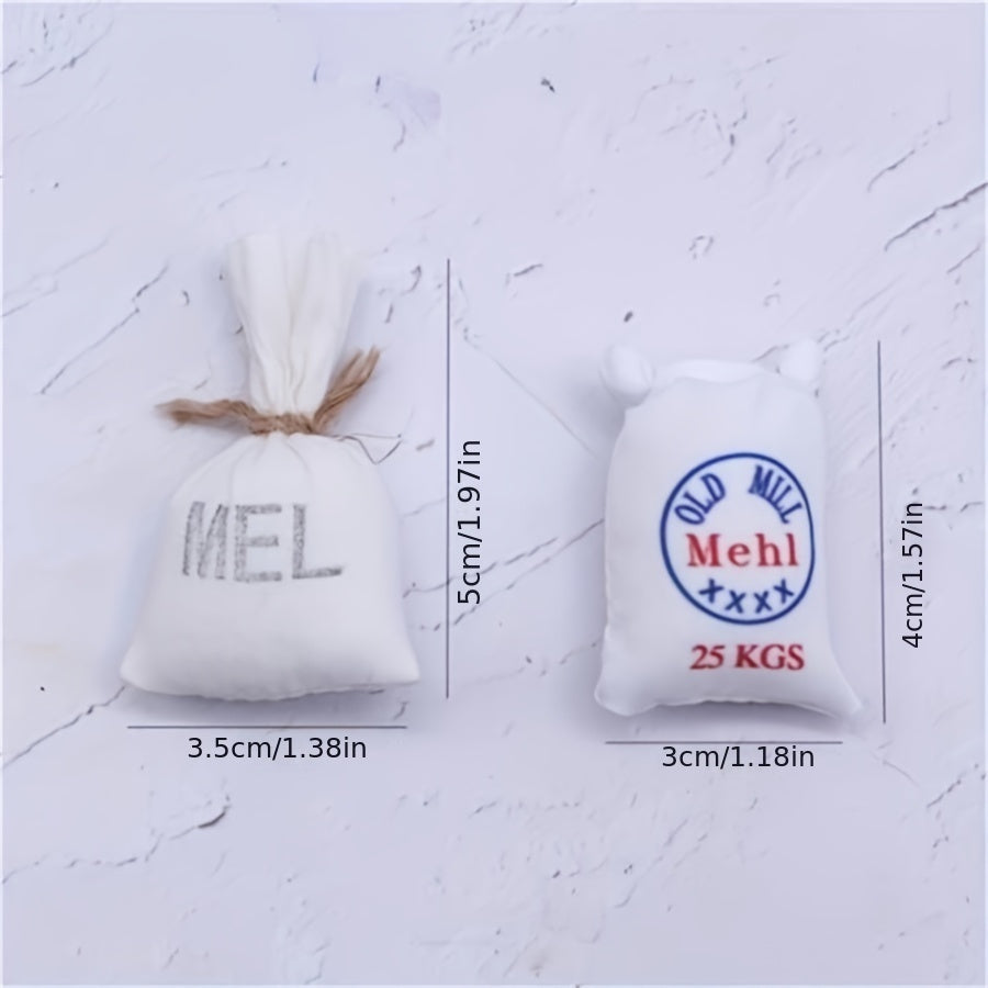 5-Pack Flour Sack Doll House Accessories Textile Kitchen Props