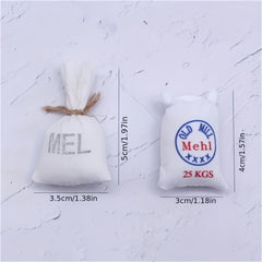 5-Pack Flour Sack Doll House Accessories Textile Kitchen Props