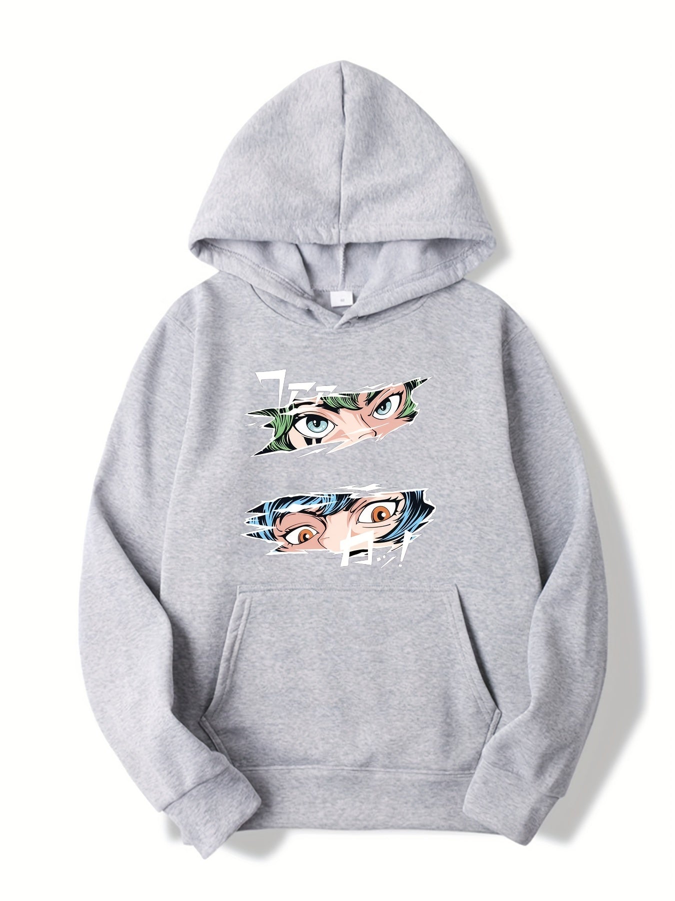 Anime Eyes Print Boys Hooded Sweatshirt