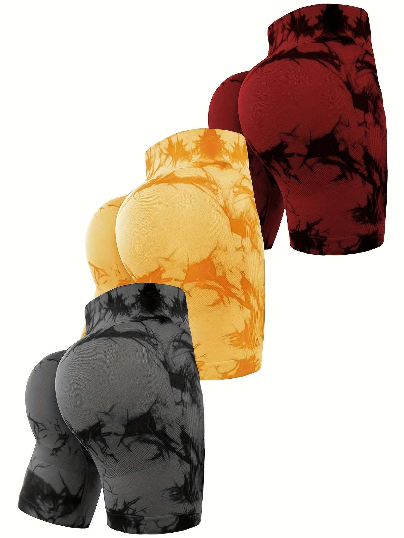 Tie Dye Yoga Sports Shorts Women's Fitness Tight Shorts