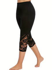 Lace Skinny Capris Leggings Sexy Crop Leggings