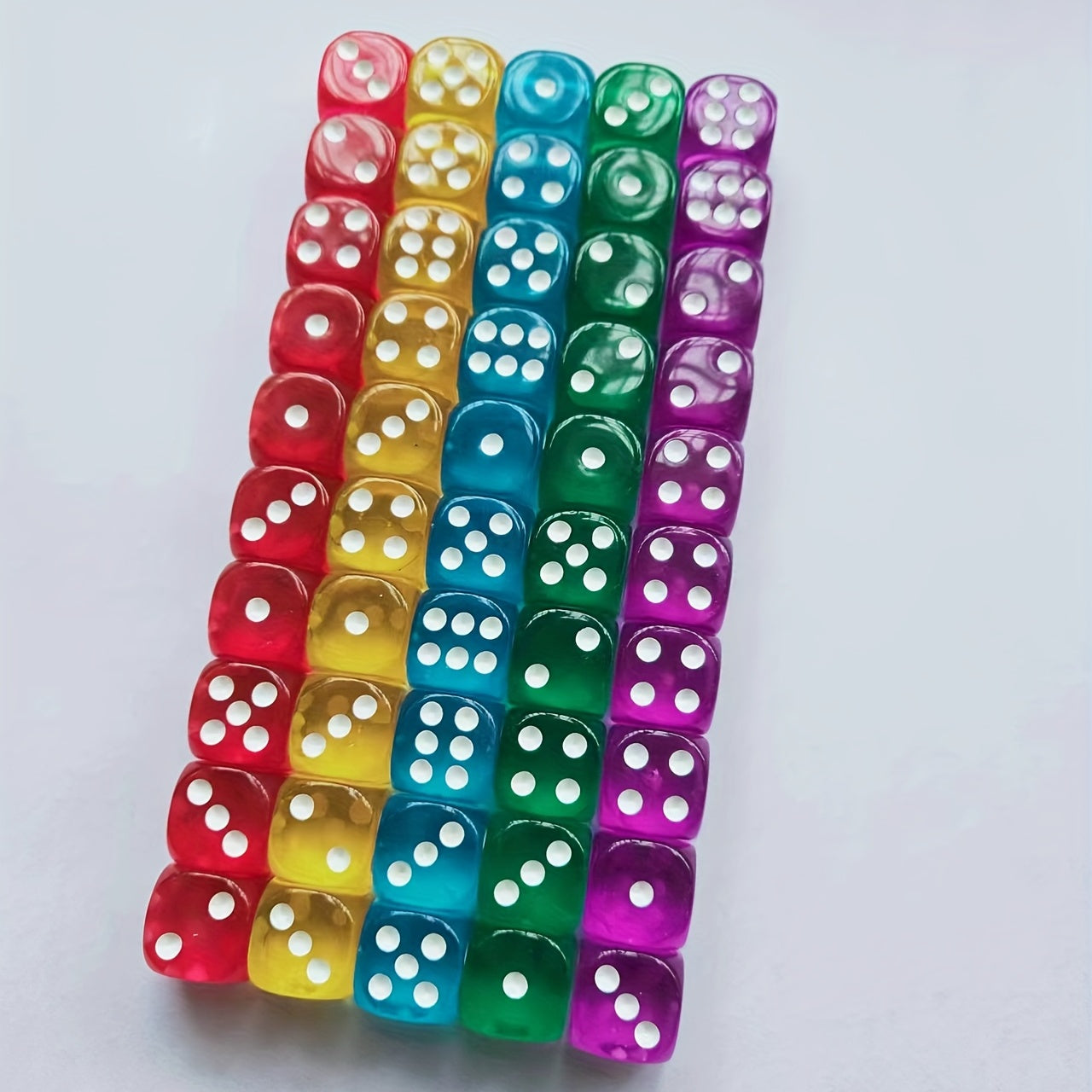 50pcs Colorful Transparent Game Dice Set for Parties 14 16 18mm