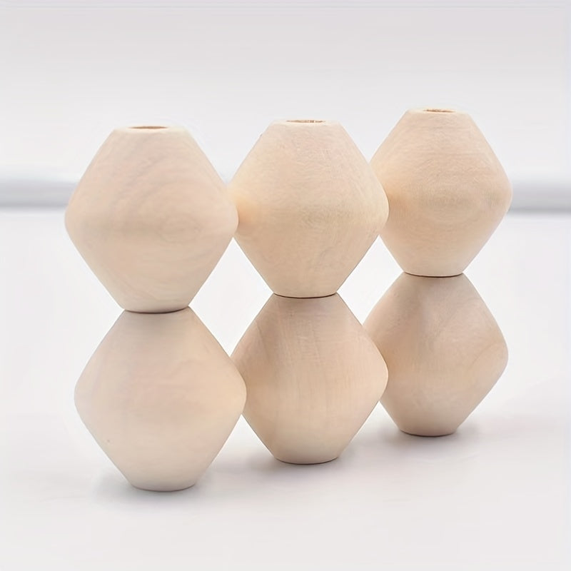 5pcs Large Hole Rhombus Wooden Beads Tassel Bag Accessories