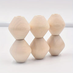 5pcs Large Hole Rhombus Wooden Beads Tassel Bag Accessories