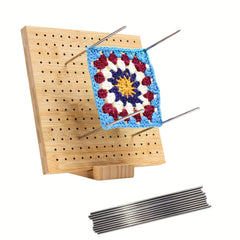 Bamboo Crochet Block Board Braided Needle Thread Placement