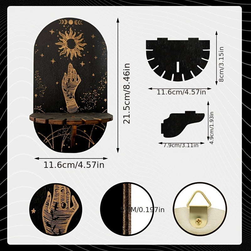 Wooden Crystal Display Stand Hand Stand Witch Decorative Bracket