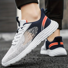 Men's Lightweight Running Shoes Breathable Lace-up Sneakers Non Slip