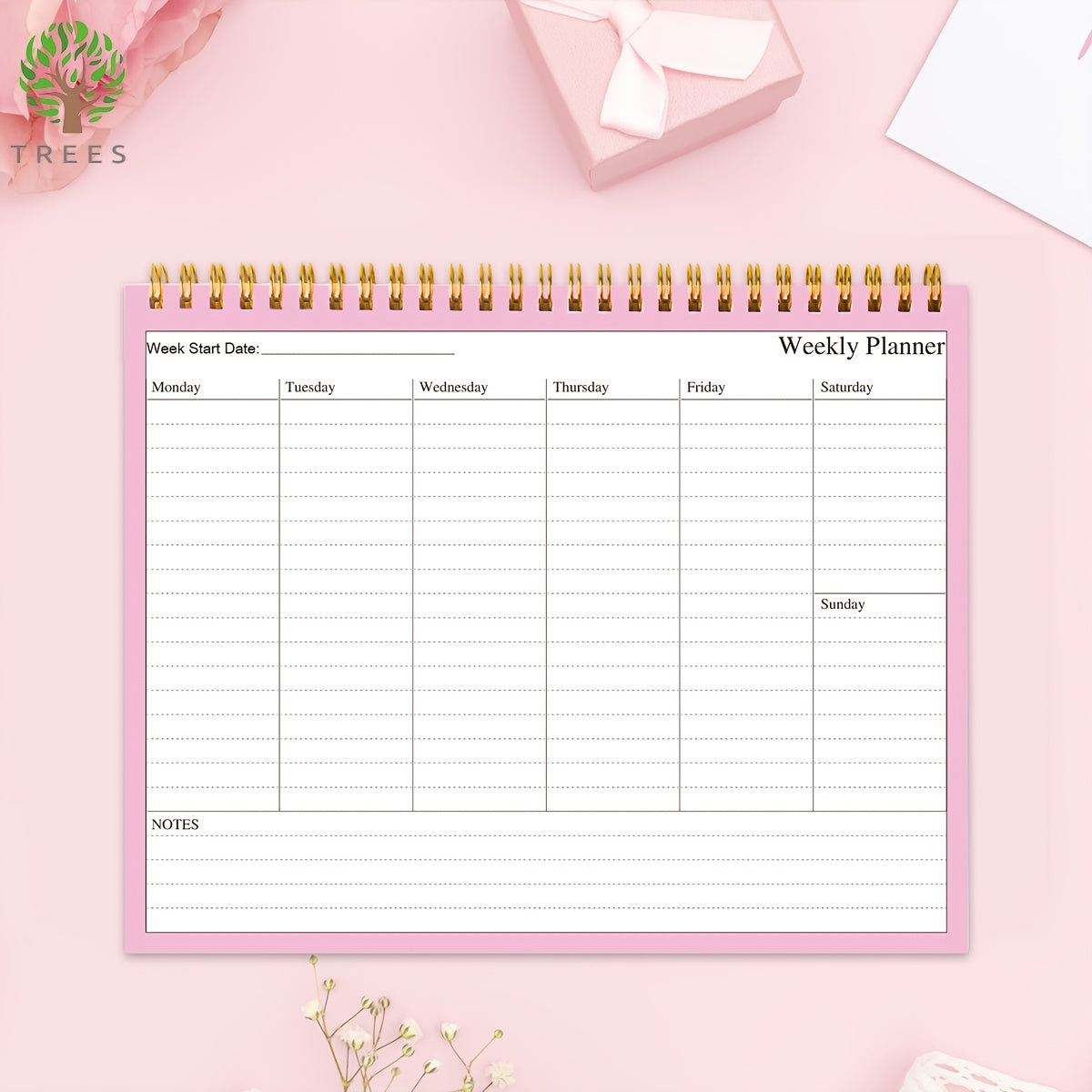 Trees Weekly Planner Notepad 7-9.5 Inches