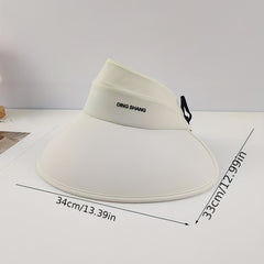 UV Protection Sun Visor Hat Wide Brim Solid Ponytail Sun Hat