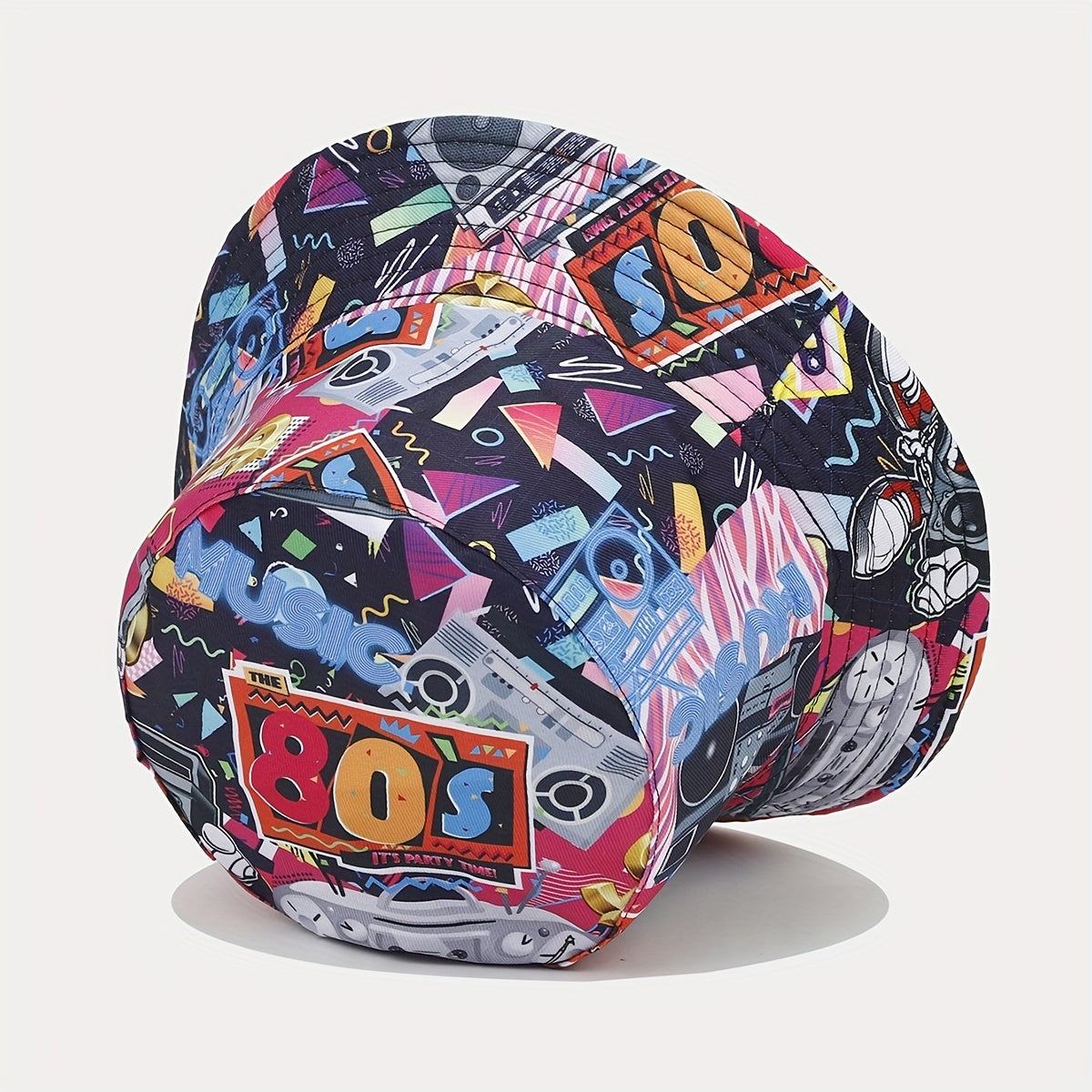 Nostalgic Graffiti Fisherman Hat Outdoor Sun Visor for Men and Women