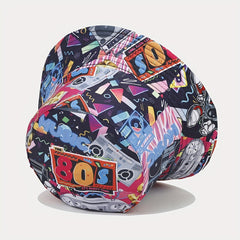 Nostalgic Graffiti Fisherman Hat Outdoor Sun Visor for Men and Women