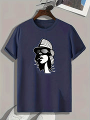 Girl Pattern Print Men's Comfy Sports T-shirt Graphic Tee for Fitness