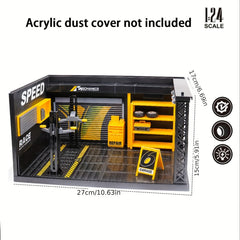 1 24 Car Model Scene Maintenance Workshop Display Box With Sound And Light