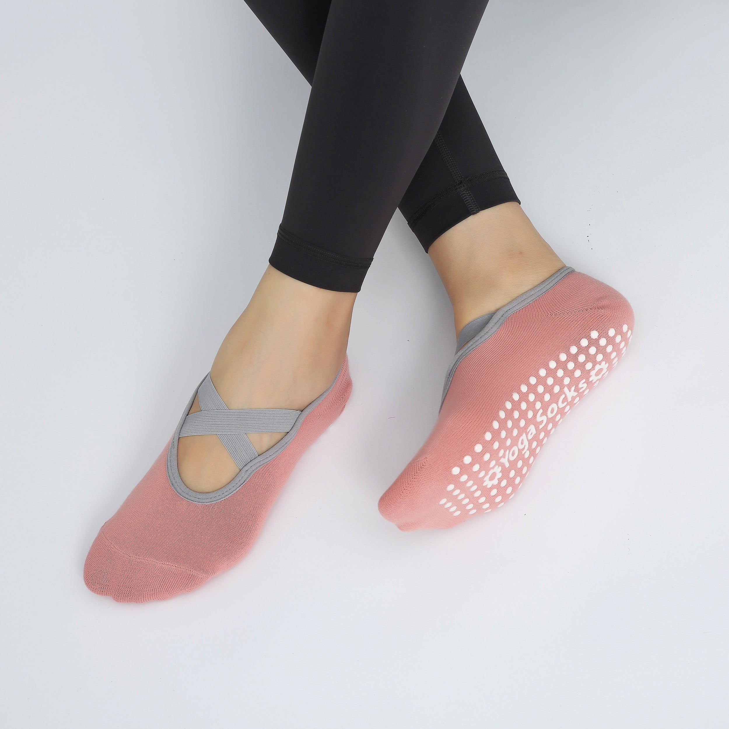 Women's Cross Strap Yoga Socks Non-slip Grips Sports Socks