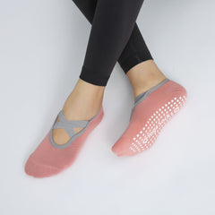 Women's Cross Strap Yoga Socks Non-slip Grips Sports Socks