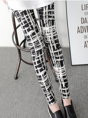 Plaid Printed Yoga Cropped Pants High Waist Stretchy Workout Outwear Pants Women